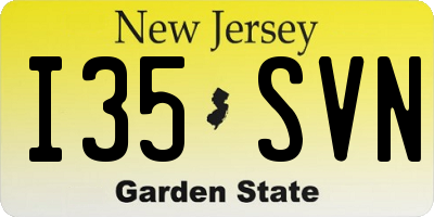 NJ license plate I35SVN