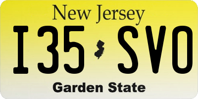 NJ license plate I35SVO