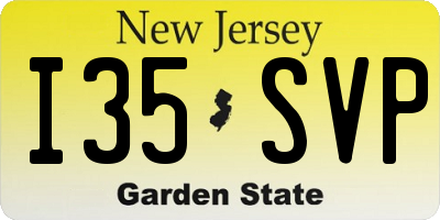 NJ license plate I35SVP