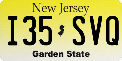 NJ license plate I35SVQ