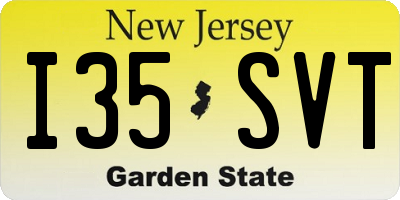 NJ license plate I35SVT