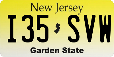 NJ license plate I35SVW