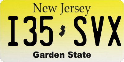 NJ license plate I35SVX