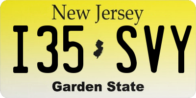 NJ license plate I35SVY