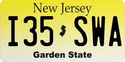NJ license plate I35SWA