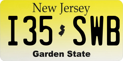 NJ license plate I35SWB