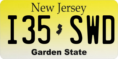 NJ license plate I35SWD