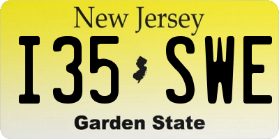 NJ license plate I35SWE