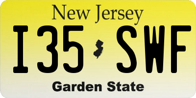 NJ license plate I35SWF