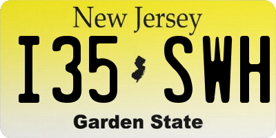 NJ license plate I35SWH