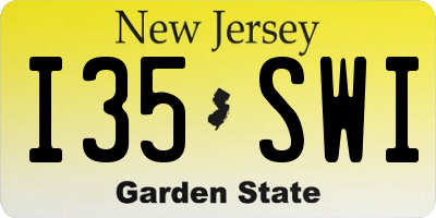 NJ license plate I35SWI