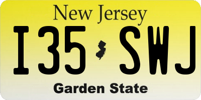 NJ license plate I35SWJ