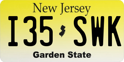 NJ license plate I35SWK