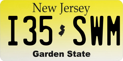NJ license plate I35SWM