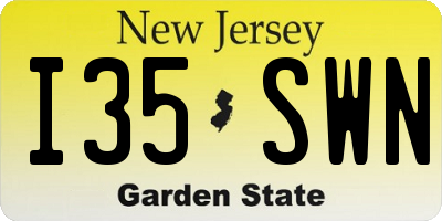 NJ license plate I35SWN