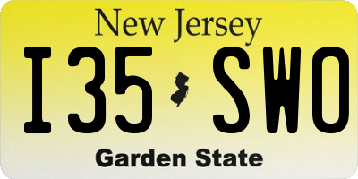 NJ license plate I35SWO