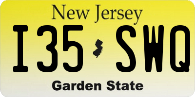 NJ license plate I35SWQ