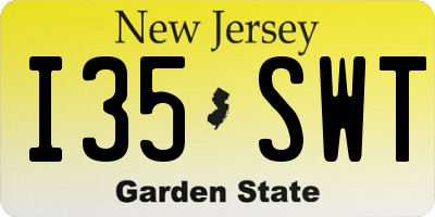 NJ license plate I35SWT