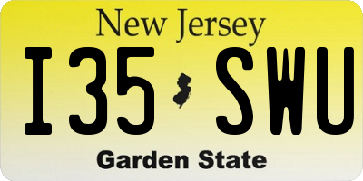 NJ license plate I35SWU