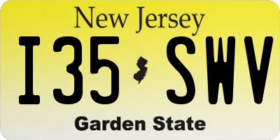 NJ license plate I35SWV