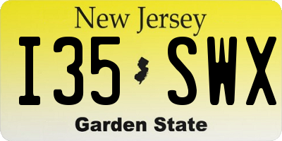 NJ license plate I35SWX