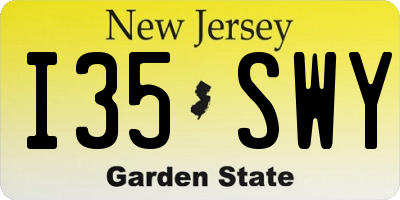 NJ license plate I35SWY