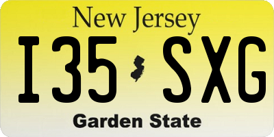 NJ license plate I35SXG