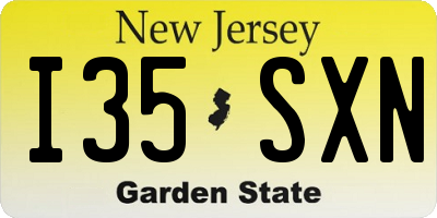 NJ license plate I35SXN