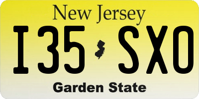 NJ license plate I35SXO