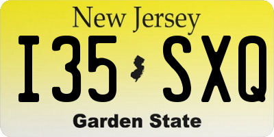 NJ license plate I35SXQ