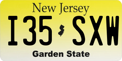NJ license plate I35SXW