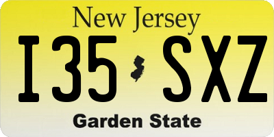 NJ license plate I35SXZ