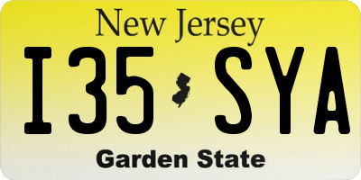 NJ license plate I35SYA