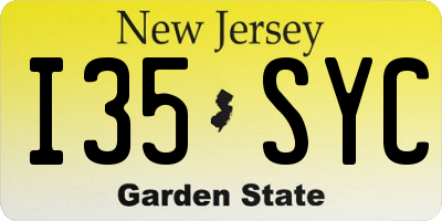 NJ license plate I35SYC