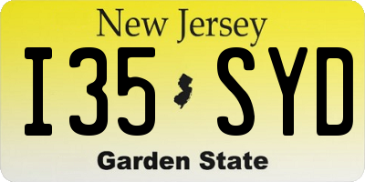 NJ license plate I35SYD