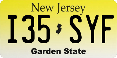 NJ license plate I35SYF