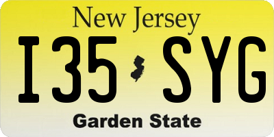 NJ license plate I35SYG