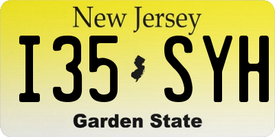 NJ license plate I35SYH