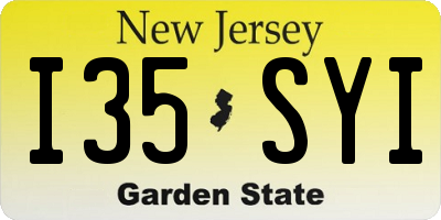 NJ license plate I35SYI