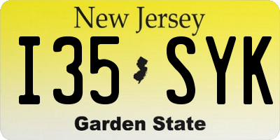 NJ license plate I35SYK