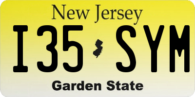 NJ license plate I35SYM