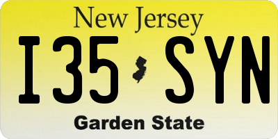 NJ license plate I35SYN