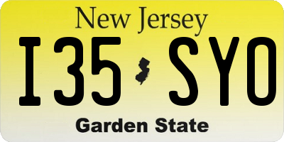 NJ license plate I35SYO