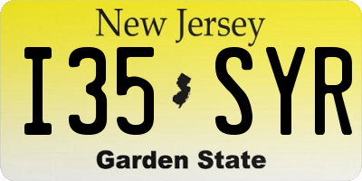 NJ license plate I35SYR