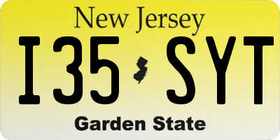 NJ license plate I35SYT