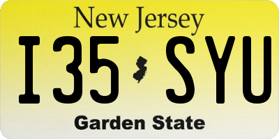 NJ license plate I35SYU