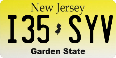 NJ license plate I35SYV