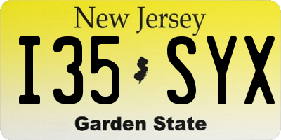 NJ license plate I35SYX