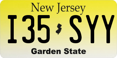 NJ license plate I35SYY