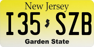 NJ license plate I35SZB